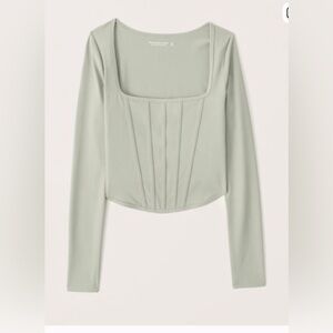 Size S Abercrombie & Fitch Long-Sleeve Seamless Fabric Corset Top